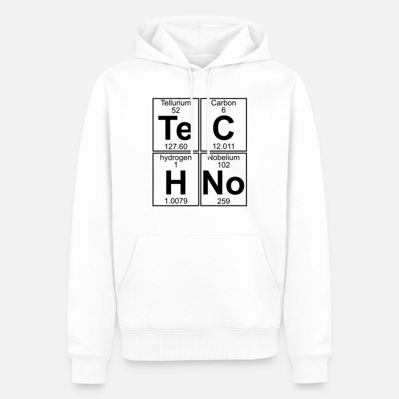 Te-C-H-No (techno) - Sweat à capuche Premium bio Homme - blanc