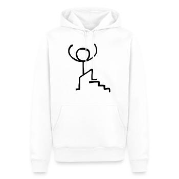 Ich bin der Größte - Männer Premium Bio Hoodie - Weiß - Vorne - Nico (187cm)