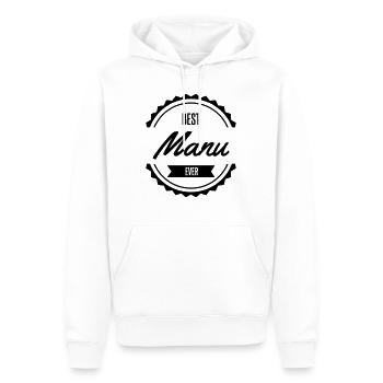 best manu emmanuel - Sweat à capuche Premium bio Homme - blanc - Devant - Nico (187cm)