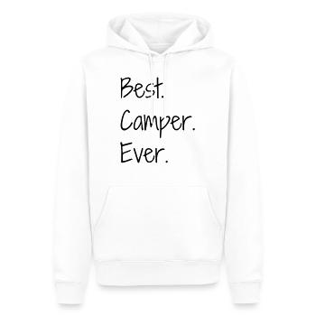 camping / campeur / randonnée / tente - Sweat à capuche Premium bio Homme - blanc - Devant - Nico (187cm)