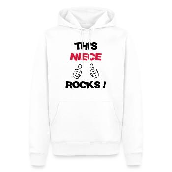 Nièce / Neveu / Oncle / Tante - Sweat à capuche Premium bio Homme - blanc - Devant - Nico (187cm)