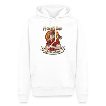 Holzfäller T-Shirt Holzfäller mit Leib und Seele - Männer Premium Bio Hoodie - Weiß - Vorne - Nico (187cm)