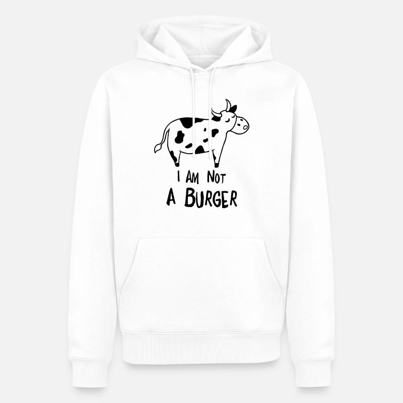 I am not a Burger - Je ne suis pas un burger - Sweat à capuche Premium bio Homme - blanc