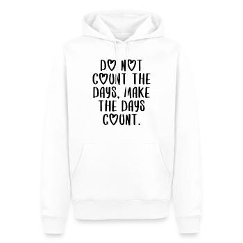 citations devis compter les jours motivation inspiration - Sweat à capuche Premium bio Homme - blanc - Devant - Nico (187cm)