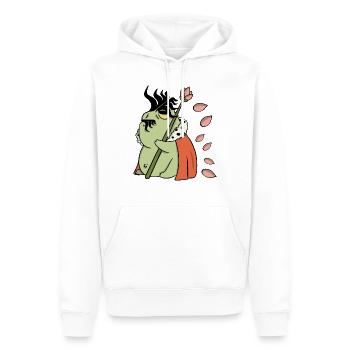 Frosch - Comic - Männer Premium Bio Hoodie - Weiß - Vorne - Nico (187cm)