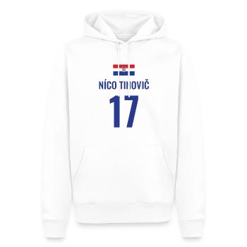 Fußball Sauf Trikot Kroatien Mallorca Party Gruppe - Männer Premium Bio Hoodie - Weiß - Vorne - Nico (187cm)