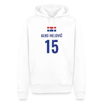 Fußball Sauf Trikot Kroatien Mallorca Party Gruppe - Männer Premium Bio Hoodie - Weiß - Vorne - Nico (187cm)