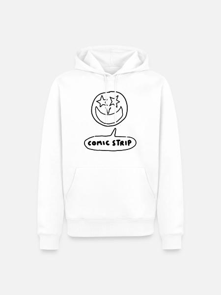 COMIC STRIP - Sweat à capuche Premium bio Homme - blanc