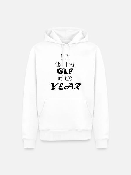 GIF de l’année - Lettrage - Sweat à capuche Premium bio Homme - blanc