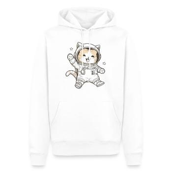 Kawaii mignon Happy Astronaut Cat - Sweat à capuche Premium bio Homme - blanc - Devant - Nico (187cm)