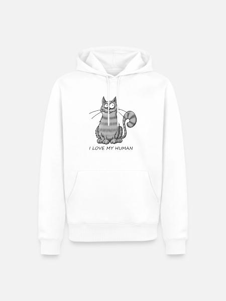 Katzenliebe - Männer Premium Bio Hoodie - Weiß