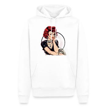 Pin up aus den 60er Jahren - Männer Premium Bio Hoodie - Weiß - Vorne - Nico (187cm)
