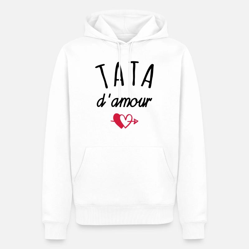 tata d amour / cadeau tata - Sweat à capuche Premium bio Homme - blanc