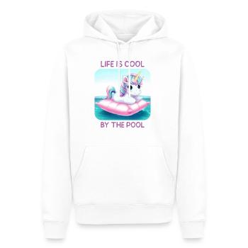 Licorne dans la piscine Cadeau de vacances de bain d’été - Sweat à capuche Premium bio Homme - blanc - Devant - Nico (187cm)