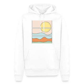 Wavy - Men’s Premium Organic Hoodie - white - Front - Nico (187cm)