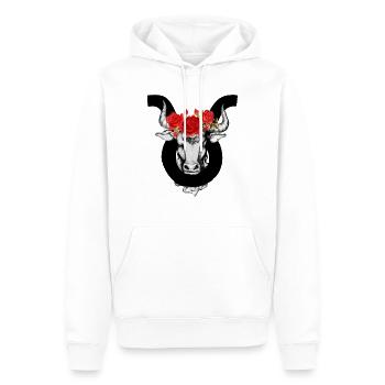 Aquarell Stier - Männer Premium Bio Hoodie - Weiß - Vorne - Nico (187cm)