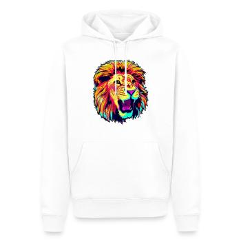 Lion - Sweat à capuche Premium bio Homme - blanc - Devant - Nico (187cm)