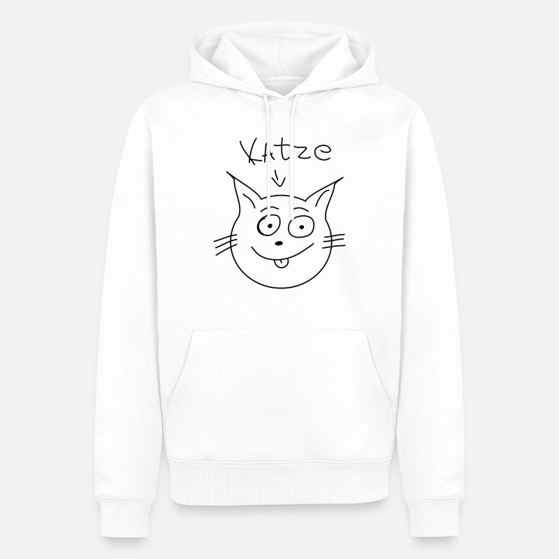 Katze - Männer Premium Bio Hoodie - Weiß