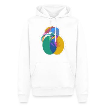 Radfahrer aura abstrakter kreis geometrische zeichnung - Männer Premium Bio Hoodie - Weiß - Vorne - Nico (187cm)