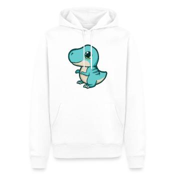 hugadino Baby T-Rex, Dino, süßer Dinosaurier - Männer Premium Bio Hoodie - Weiß - Vorne - Nico (187cm)