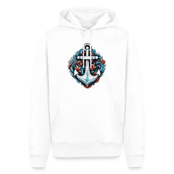 Anchor / Ahoy / Boat / Ship / Water / Sea / Lake - Men’s Premium Organic Hoodie - white - Front - Nico (187cm)