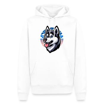 Hund - Männer Premium Bio Hoodie - Weiß - Vorne - Nico (187cm)