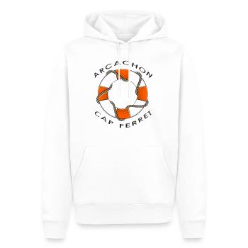 bouée de sauvetage4 - Sweat à capuche Premium bio Homme - blanc - Devant - Nico (187cm)