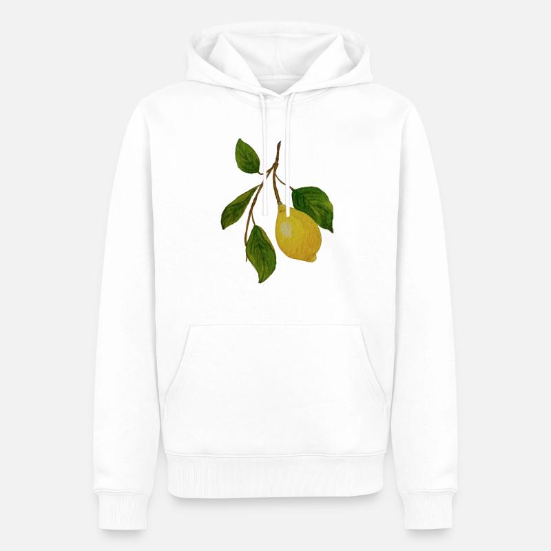 Zitronenzweig - Männer Premium Bio Hoodie - Weiß
