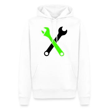 Clé à outils 1 - Sweat à capuche Premium bio Homme - blanc - Devant - Nico (187cm)