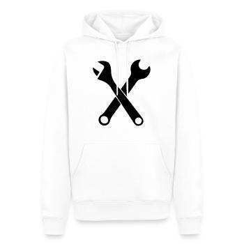 Clé à outils - Sweat à capuche Premium bio Homme - blanc - Devant - Nico (187cm)