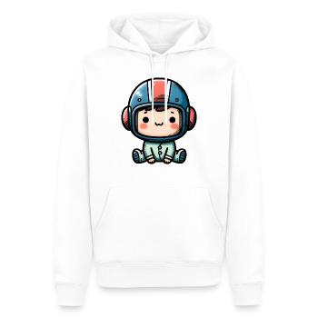 Motard Casque Bebe - Sweat à capuche Premium bio Homme - blanc - Devant - Nico (187cm)