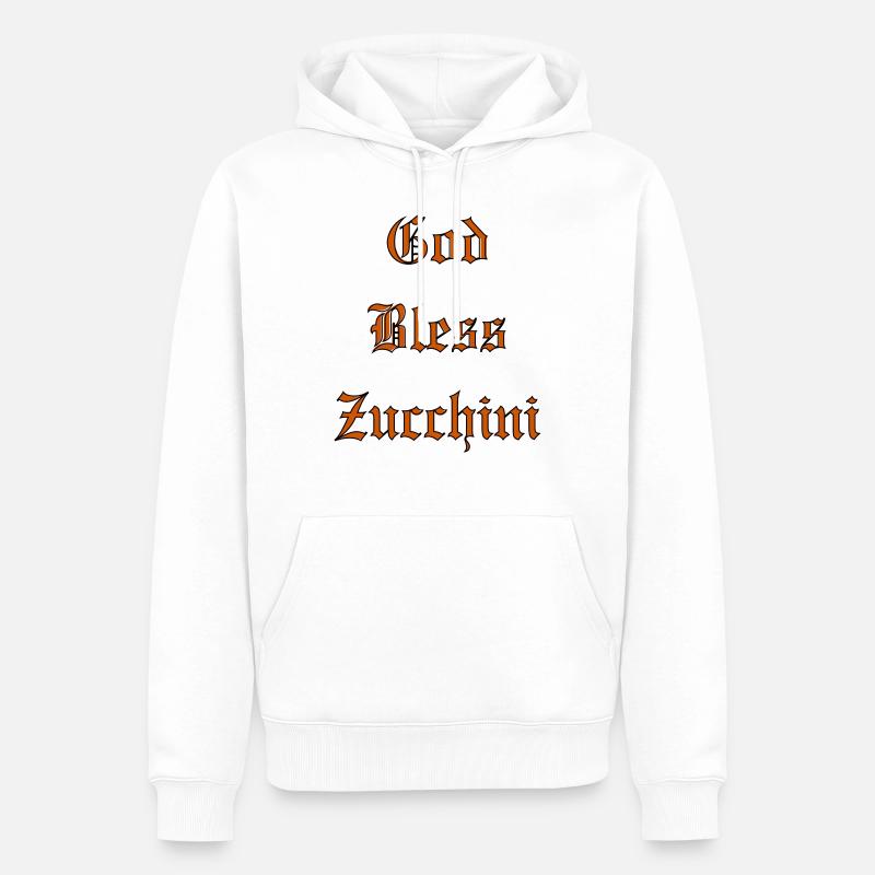Que Dieu bénisse les courgettes - Sweat à capuche Premium bio Homme - blanc