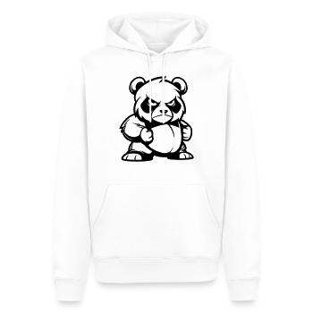 pandabär - Männer Premium Bio Hoodie - Weiß - Vorne - Nico (187cm)