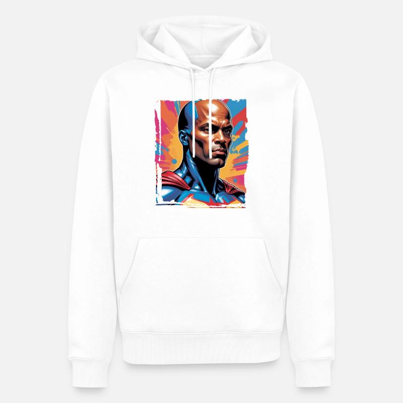 Porträt eines Sci-Fi-Superhelden - Männer Premium Bio Hoodie - Weiß