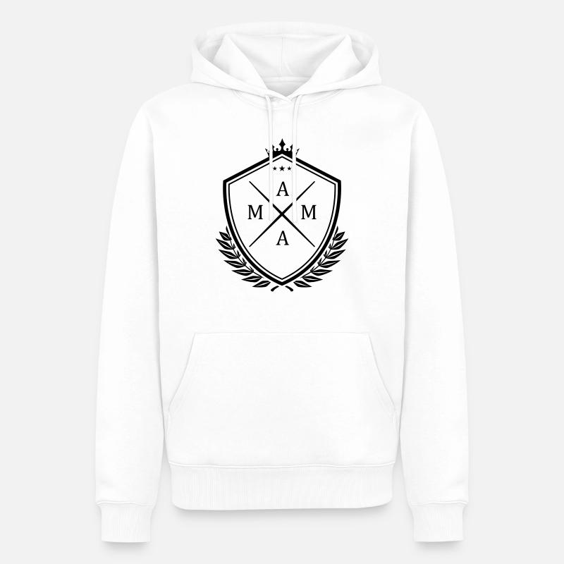 mama wappen - Männer Premium Bio Hoodie - Weiß
