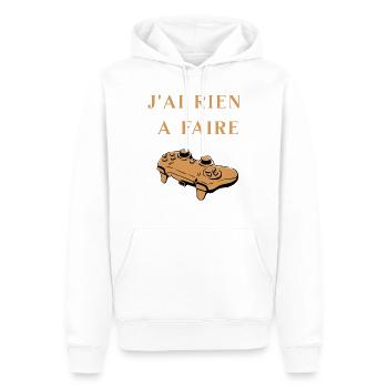j'ai rien a faire Gamer - Sweat à capuche Premium bio Homme - blanc - Devant - Nico (187cm)
