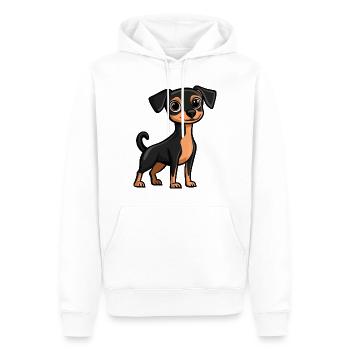 Pinscher Hund Comic Niedlich - Männer Premium Bio Hoodie - Weiß - Vorne - Nico (187cm)