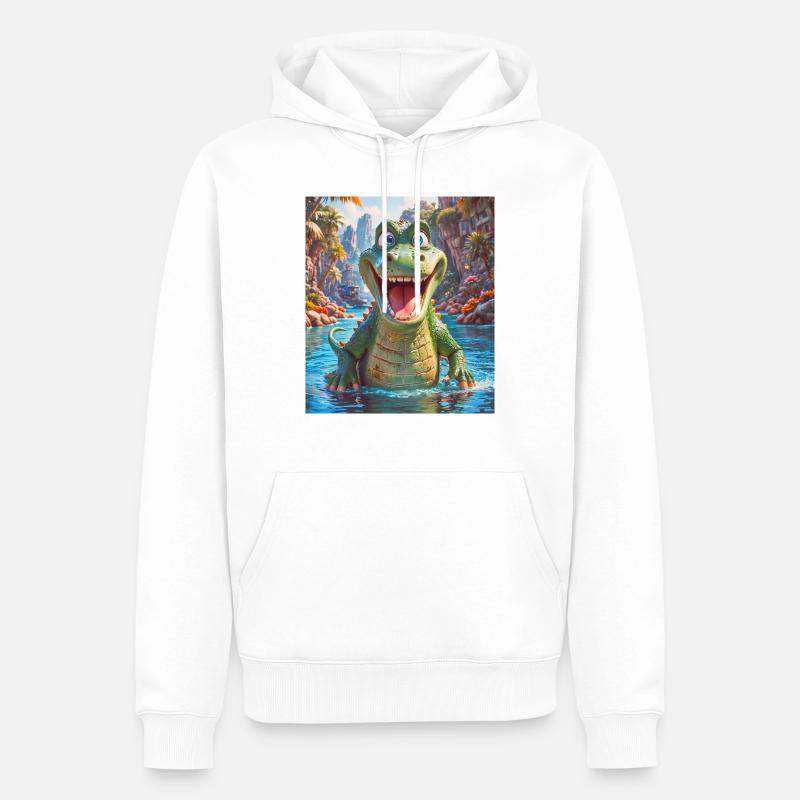super süßes australisches Tier Down Under Krokodil - Männer Premium Bio Hoodie - Weiß