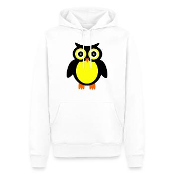 Hibou - Sweat à capuche Premium bio Homme - blanc - Devant - Nico (187cm)