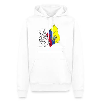 Flagge Ecuador Friedenszeichen Textraum - Männer Premium Bio Hoodie - Weiß - Vorne - Nico (187cm)