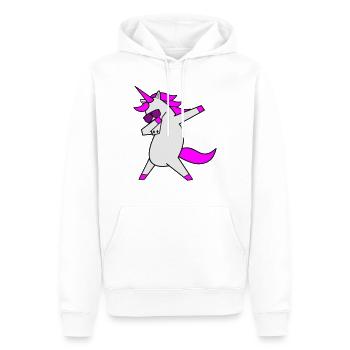 dabbing unicorn cool - Männer Premium Bio Hoodie - Weiß - Vorne - Nico (187cm)