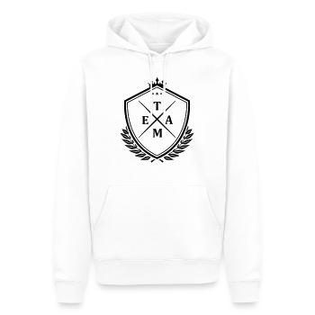 Écusson de l’équipe - Sweat à capuche Premium bio Homme - blanc - Devant - Nico (187cm)