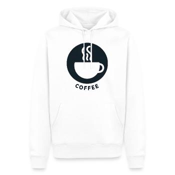 Café Matin Petit-déjeuner - Sweat à capuche Premium bio Homme - blanc - Devant - Nico (187cm)