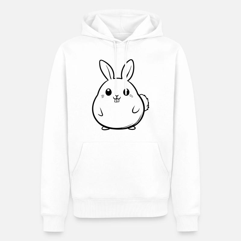 Drôle de lapin de Pâques - Sweat à capuche Premium bio Homme - blanc