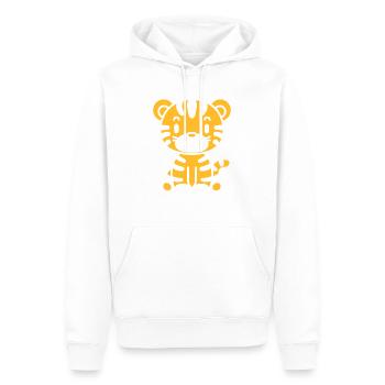 Tigre - Sweat à capuche Premium bio Homme - blanc - Devant - Nico (187cm)