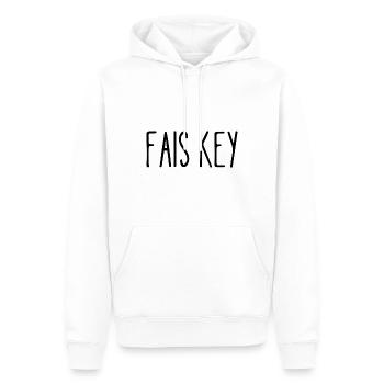 fais key - Sweat à capuche Premium bio Homme - blanc - Devant - Nico (187cm)