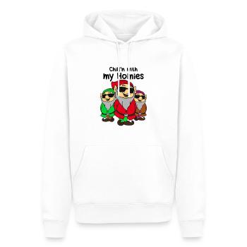 Noël Gnome, Gnome, Elfe de Noël - Sweat à capuche Premium bio Homme - blanc - Devant - Nico (187cm)