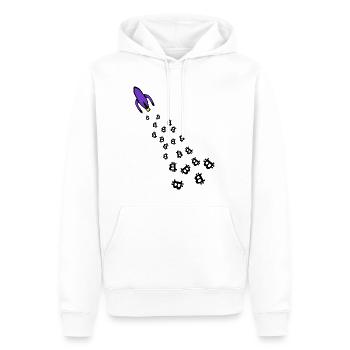 Dans l’espace avec Bitcoin - Sweat à capuche Premium bio Homme - blanc - Devant - Nico (187cm)