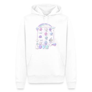 Süße Liebesherz-Süßigkeiten im Kawaii-Stil - Männer Premium Bio Hoodie - Weiß - Vorne - Nico (187cm)