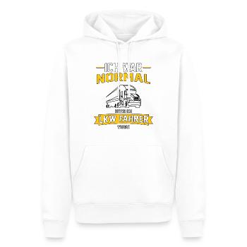 Ich war normal bevor ich LKW Fahrer wurde - Männer Premium Bio Hoodie - Weiß - Vorne - Nico (187cm)